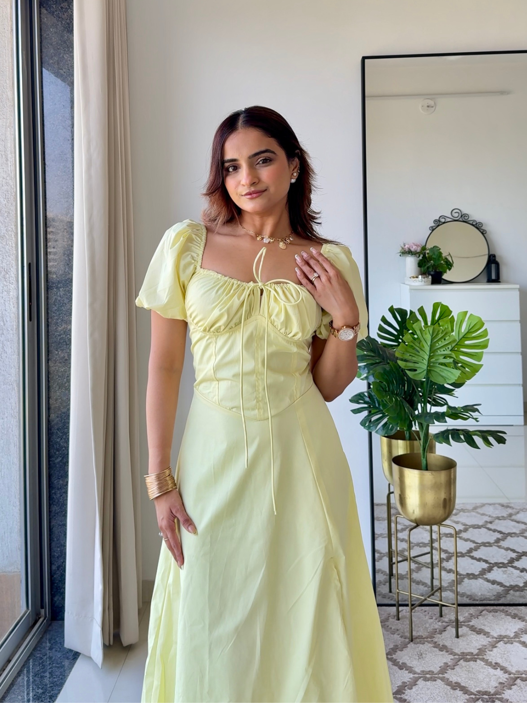 Yellow Bustier Dress