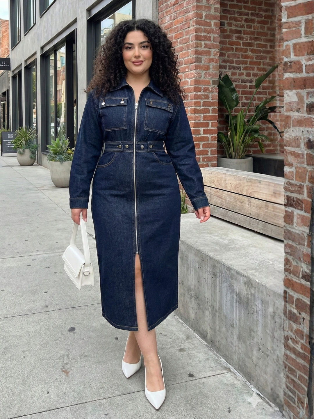 curve denim dress Blue Hour Denim Dress – Curve Edit