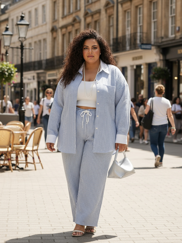 Blue Haze Striped Pajama Set