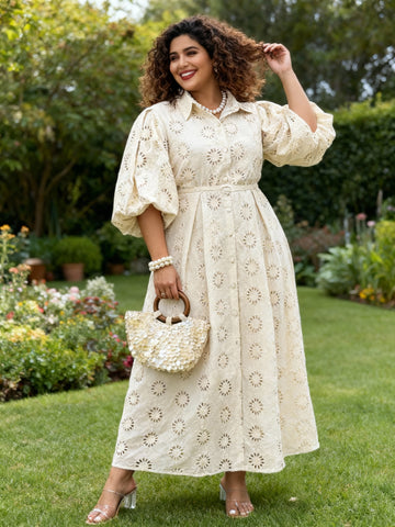 Hakoba Cotton Midi Dress