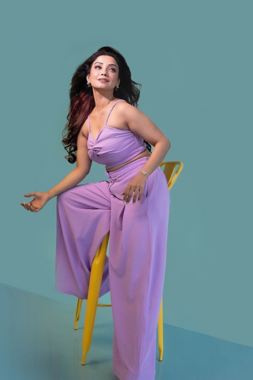 Elysian Co-ord Set with Cam Bobbin Back Top & High Waist Wide Leg Pants