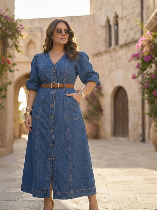 Classic Curve Denim Dress – Curve Edit