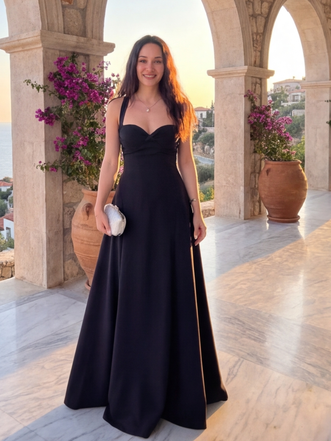 Noir Sculpted Maxi Dress