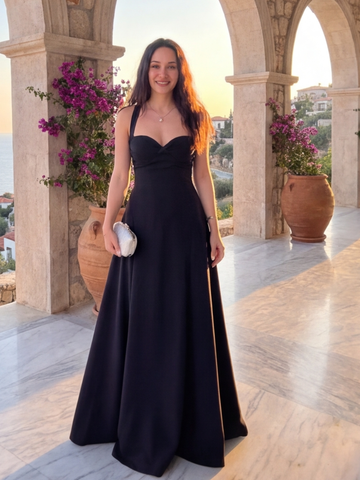 Noir Sculpted Maxi Dress