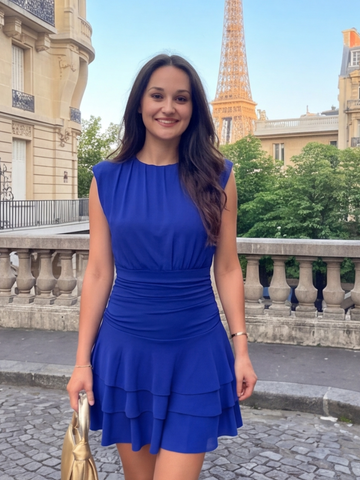Sapphire Cascade Mini Dress