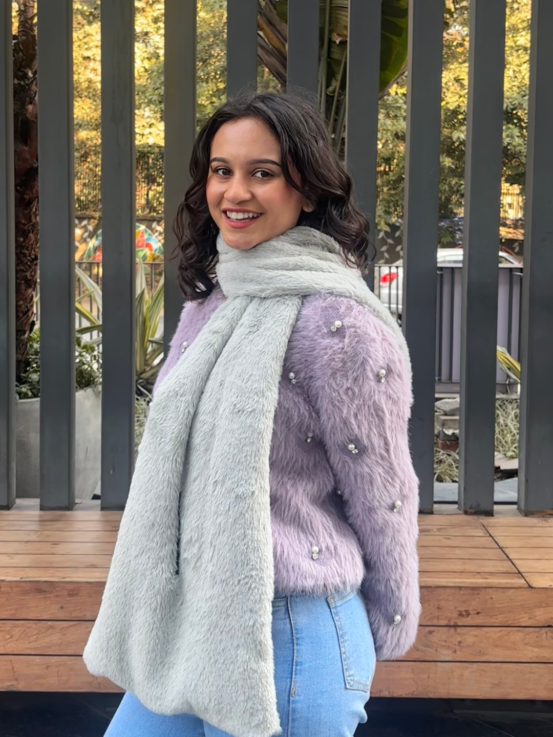 Ash Aura Faux Fur Cape