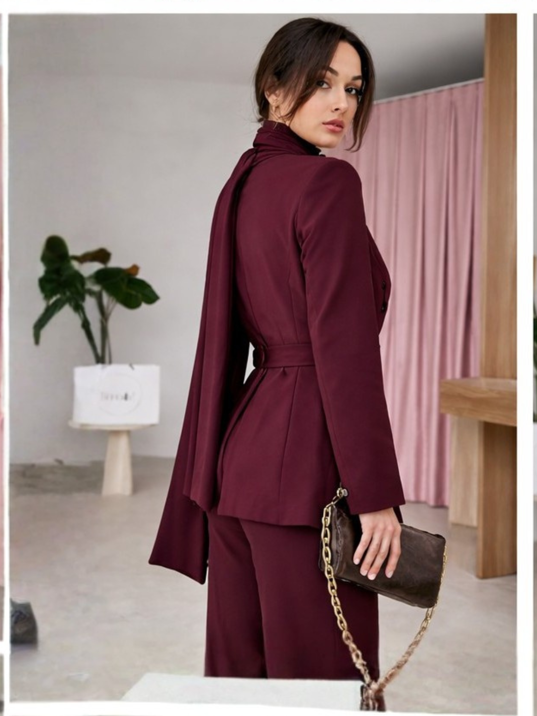 Wine Mirage Power Suit Set