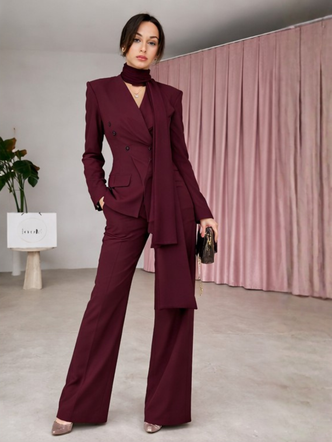 Wine Mirage Power Suit Set