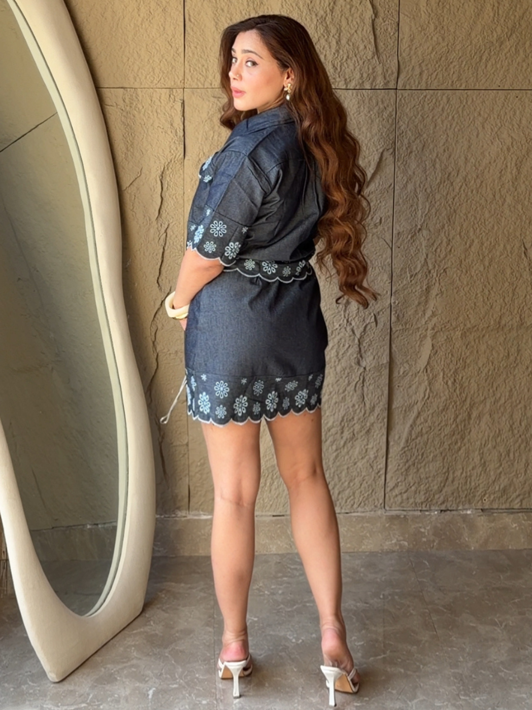 Indigo Blossom Skirt Set