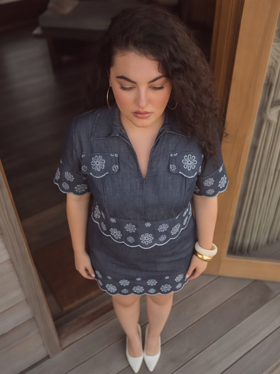 Indigo Blossom Curve Skirt Set