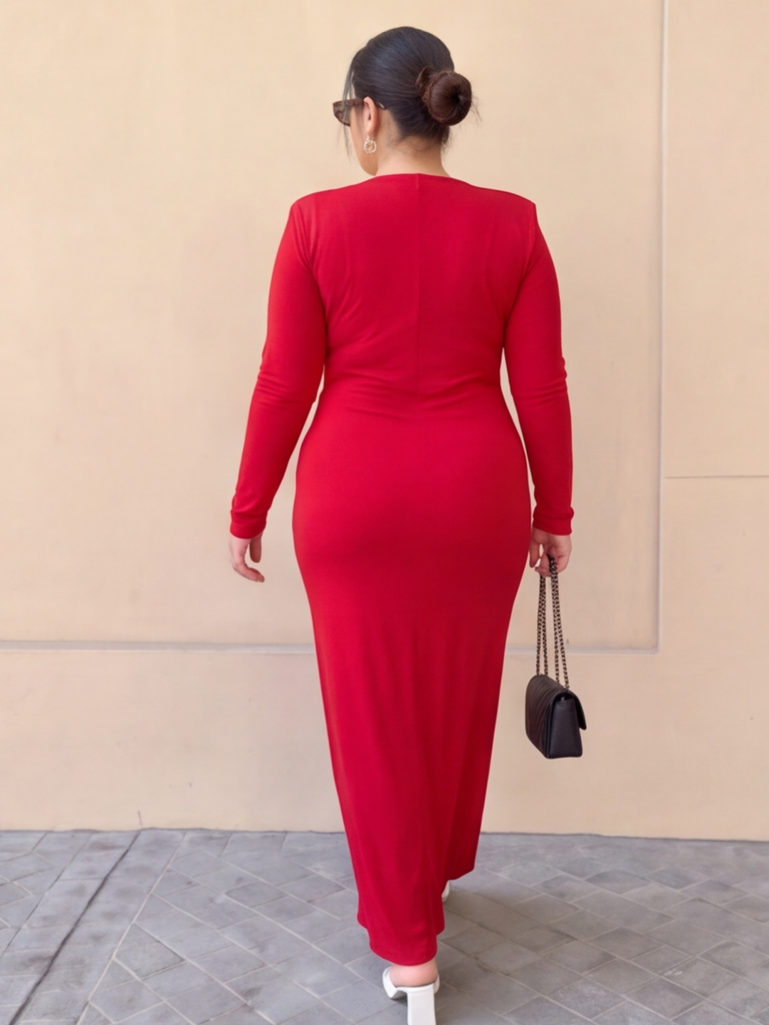 Scarlet Desire Curve Cowl-Neck Gown Dress