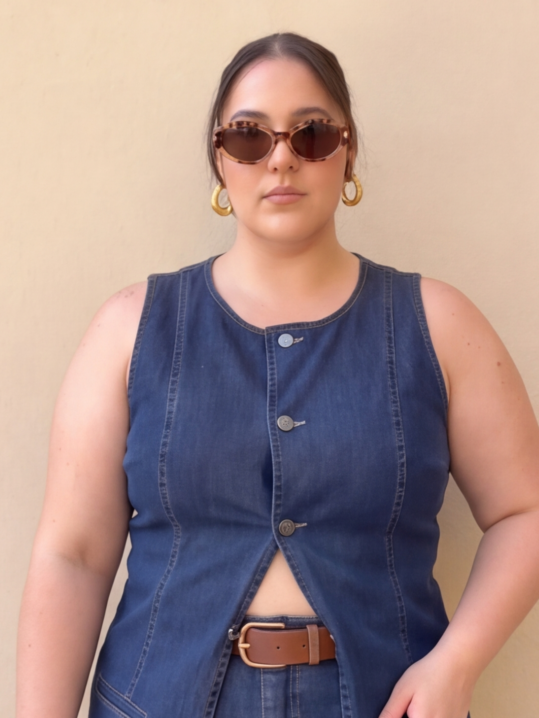 Indigo Power Curve Skirt Set