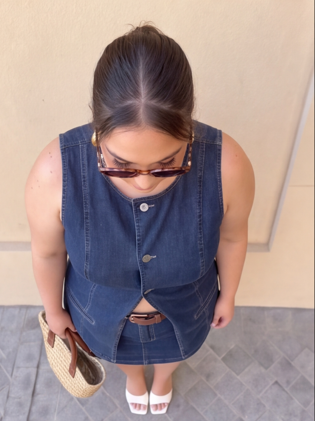 Indigo Power Curve Skirt Set