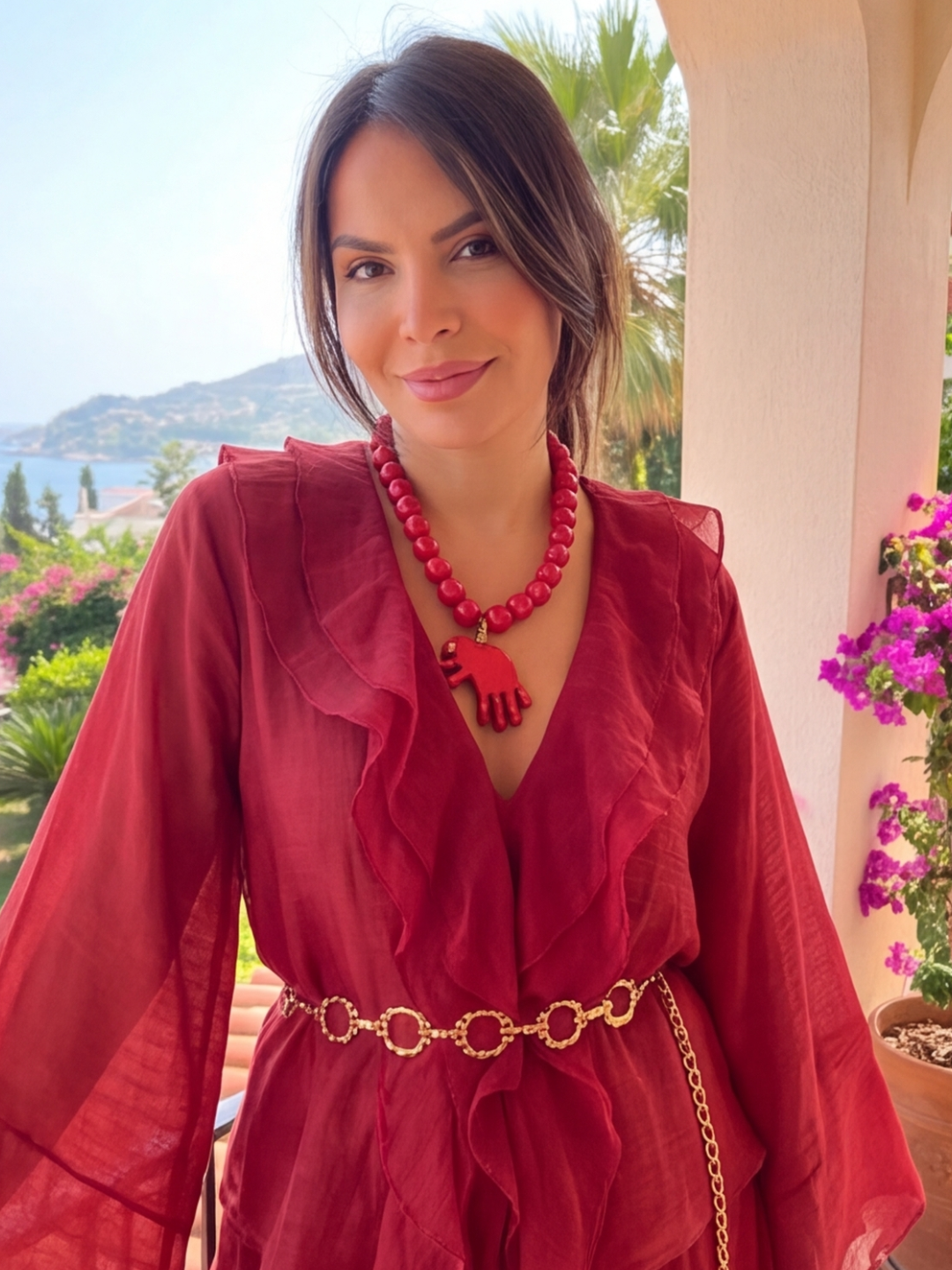 WINE REVERIE RUFFLE CO-ORD SET