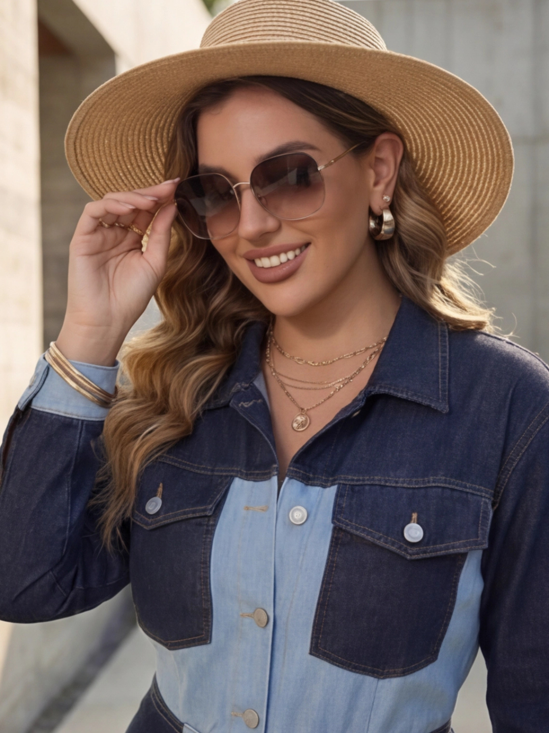 Dual Drift Denim Co-ord Set – Curve Size