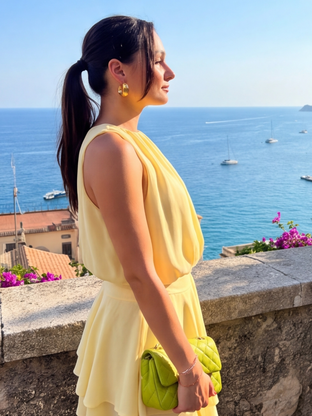 Lemon Aura Layered Dress