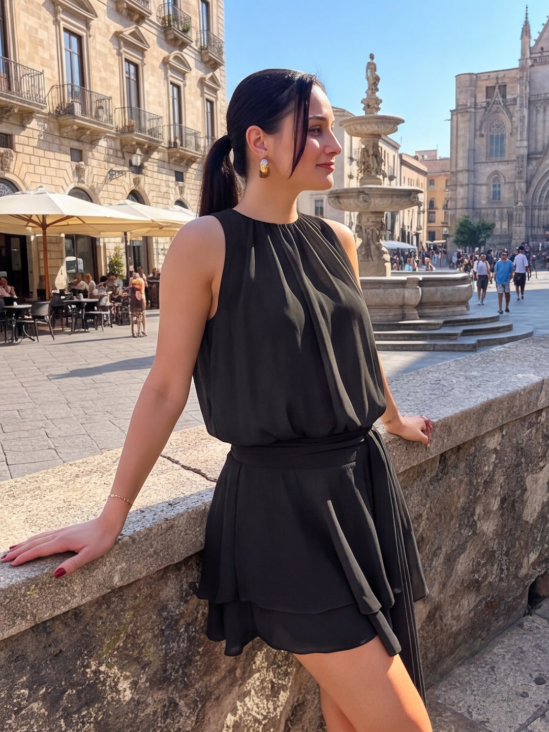 Black Aura Layered Dress