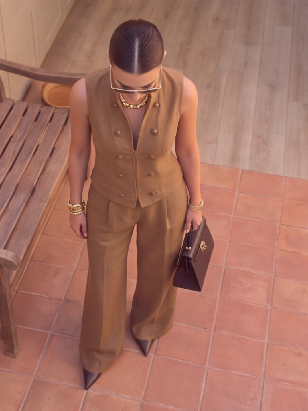 Mocha Cotton Linen Co-Ord Set