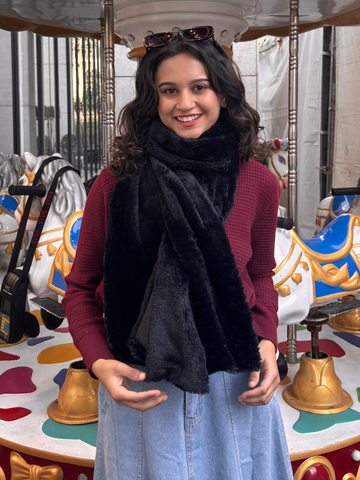 Midnight Luxe Faux Fur Cape