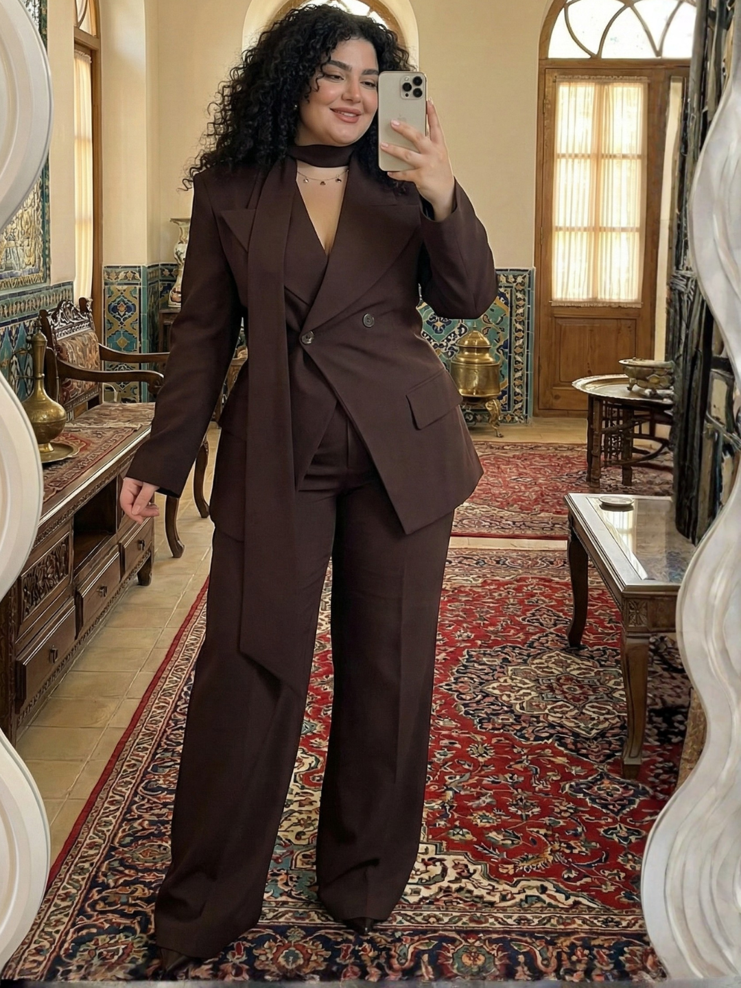 Mocha Mirage Power Suit Set Curve Edit