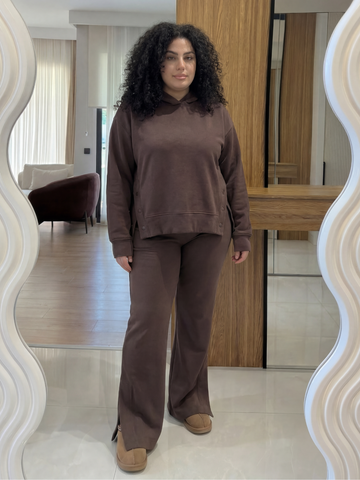 Mocha Luxe Suede Co-ord Set – Plus Siz