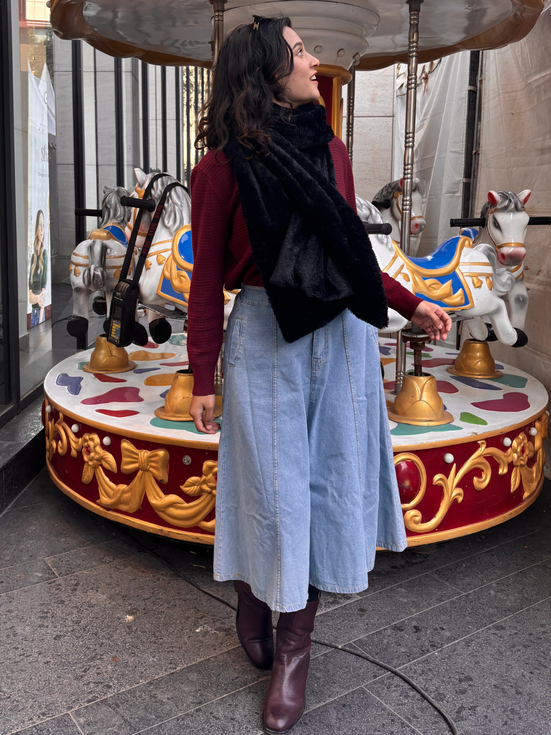 Midnight Luxe Faux Fur Cape