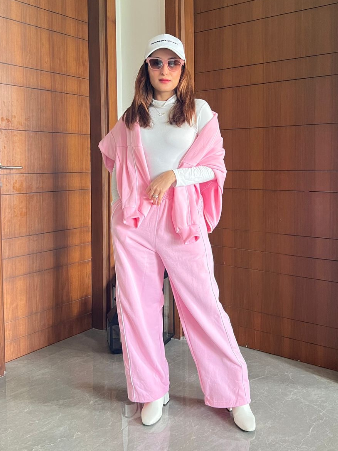 Pink Fleece Jogger Co-ord Set with Over Sized Jacket