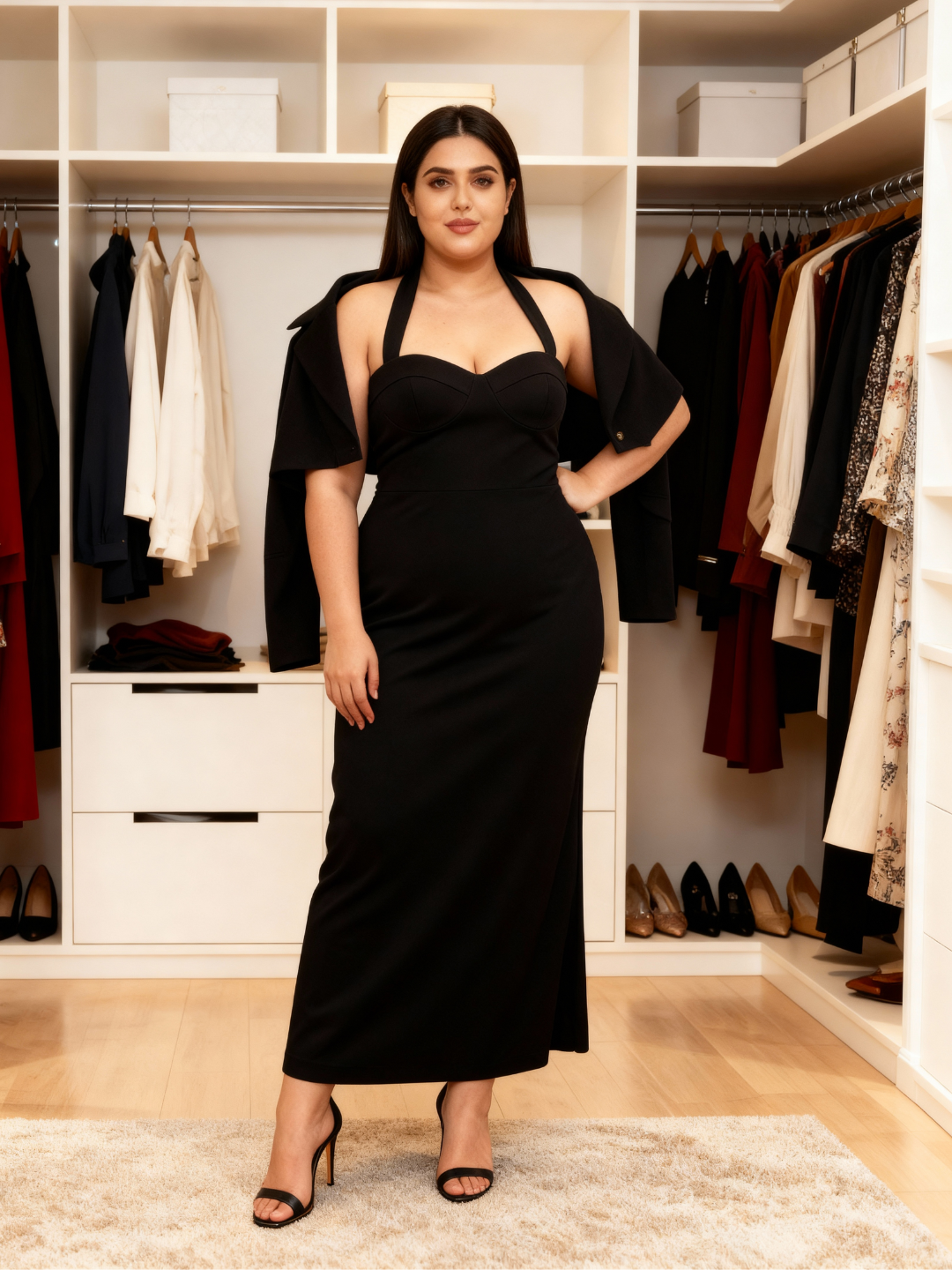 Midnight Aura Co-ord Dress with Blazer  Curve Edit