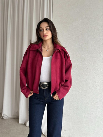 Wine Edge Cropped Jacket