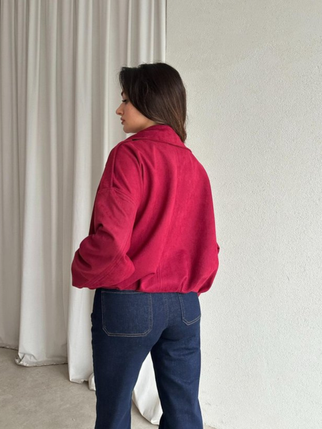 Wine Edge Cropped Jacket