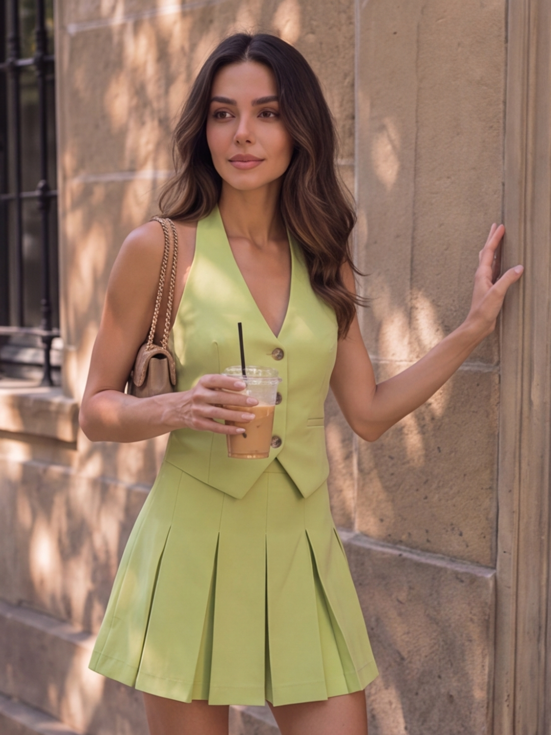 Pistachio Tailored Skirt Set