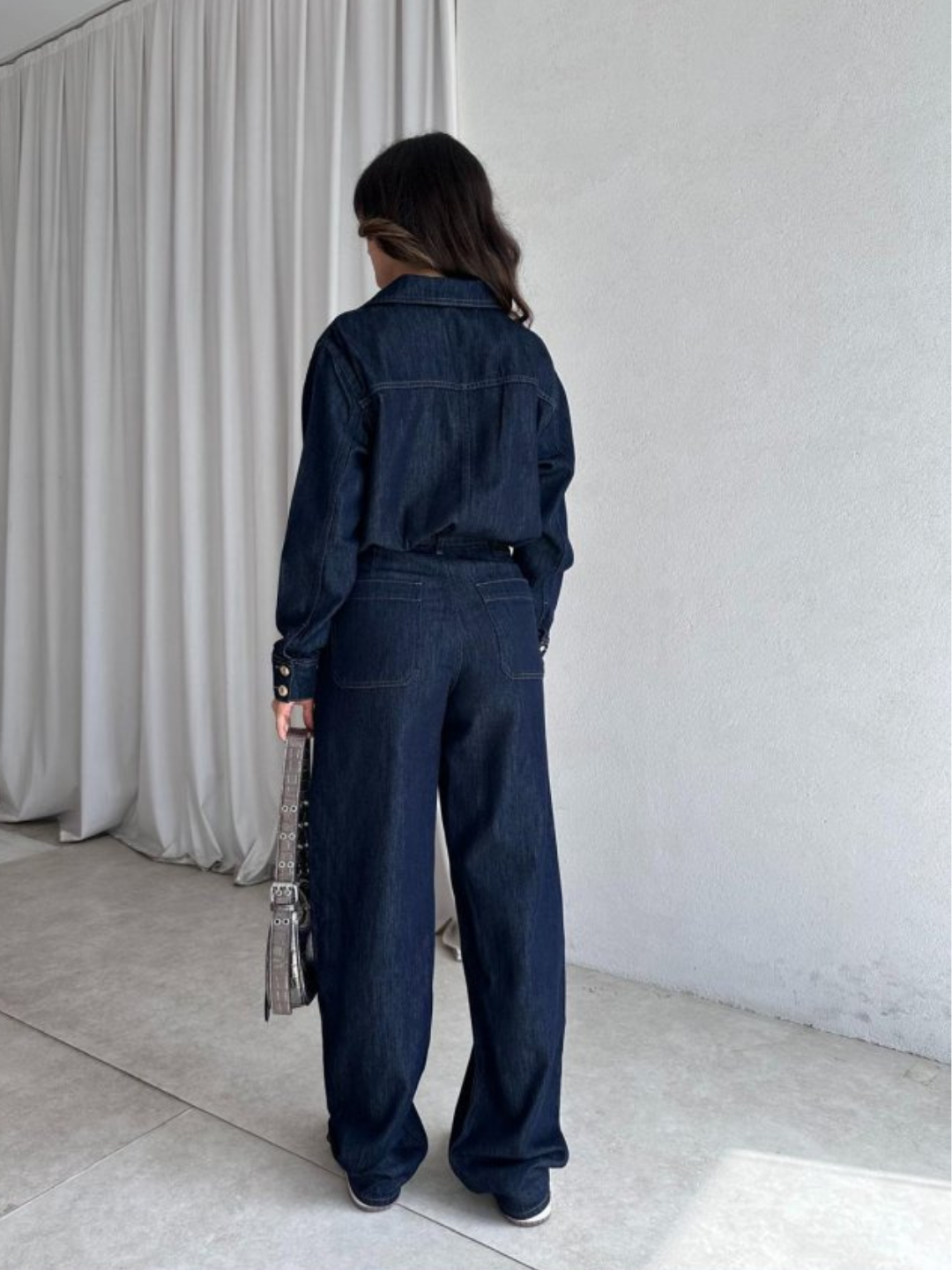 Indigo Utility Denim Jumpsuit