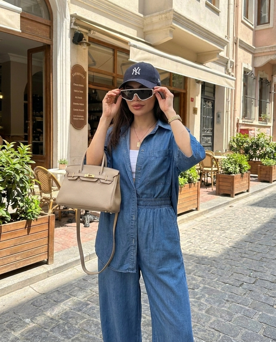 Off Duty Denim Lounge Set