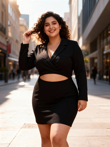 Statement Black Blazer Dress