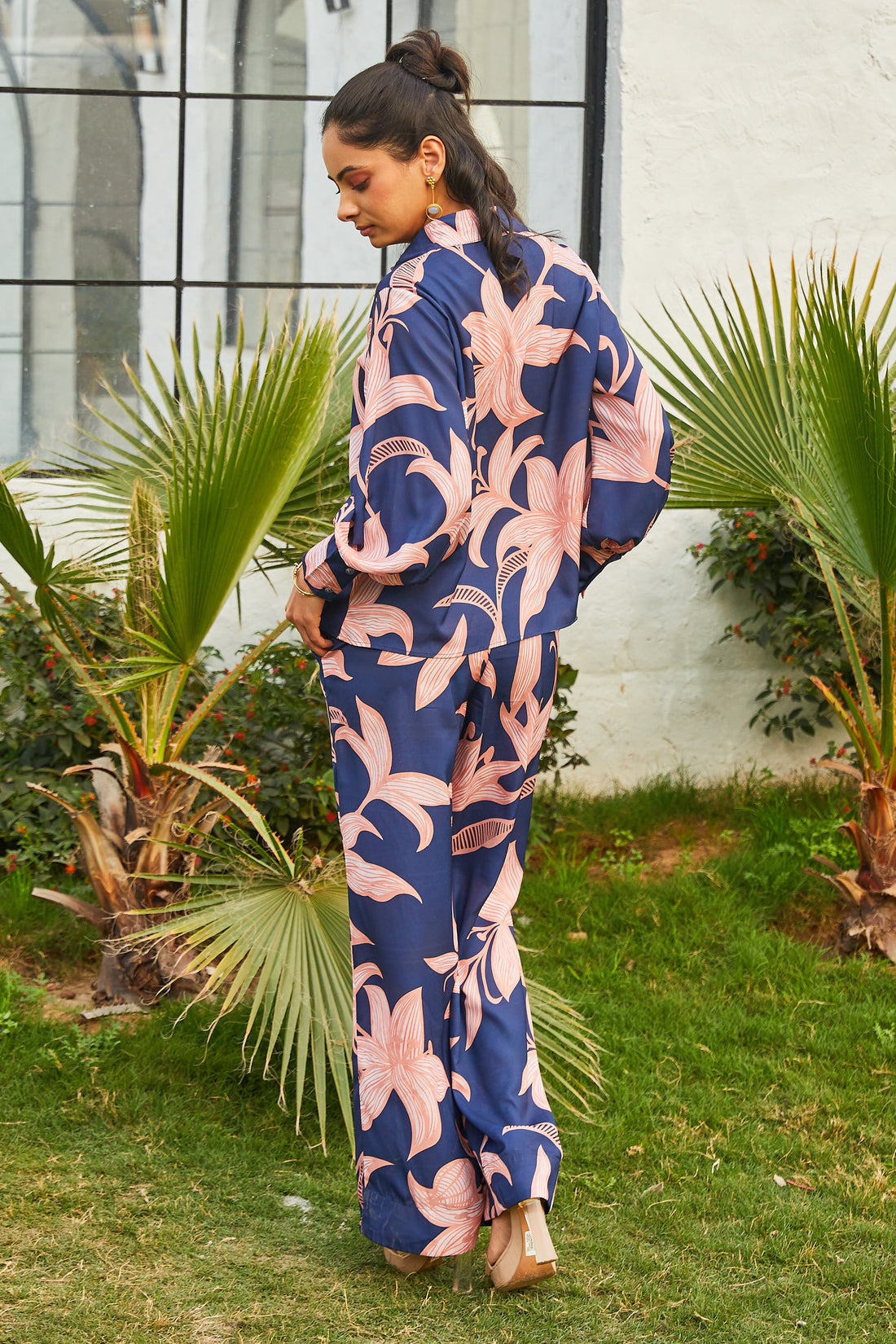Mala Breezy Co-ord Set with oversized Shirt & Flared Pants