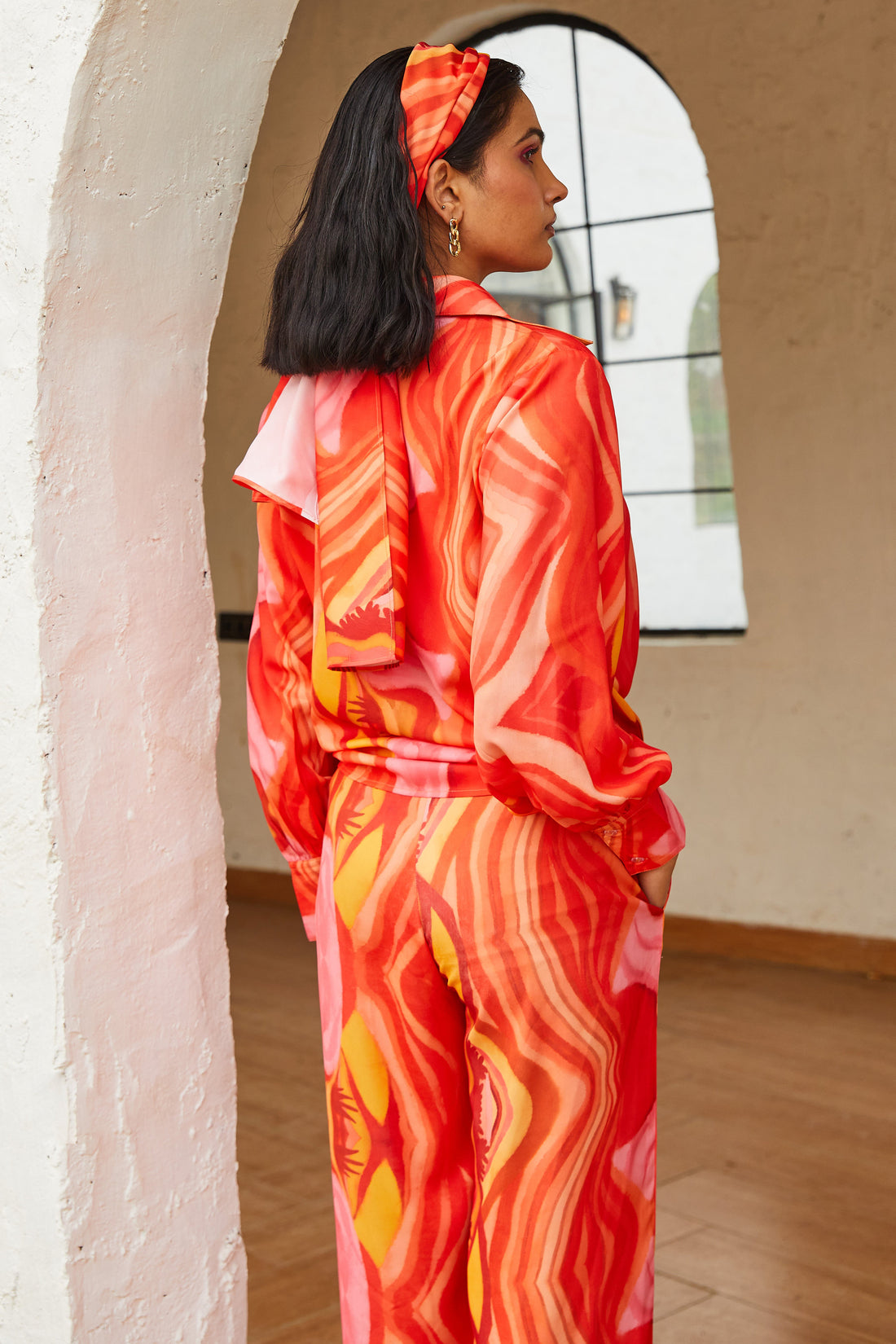 Mala Breezy Co-ord Set with oversized Shirt & Flared Pants