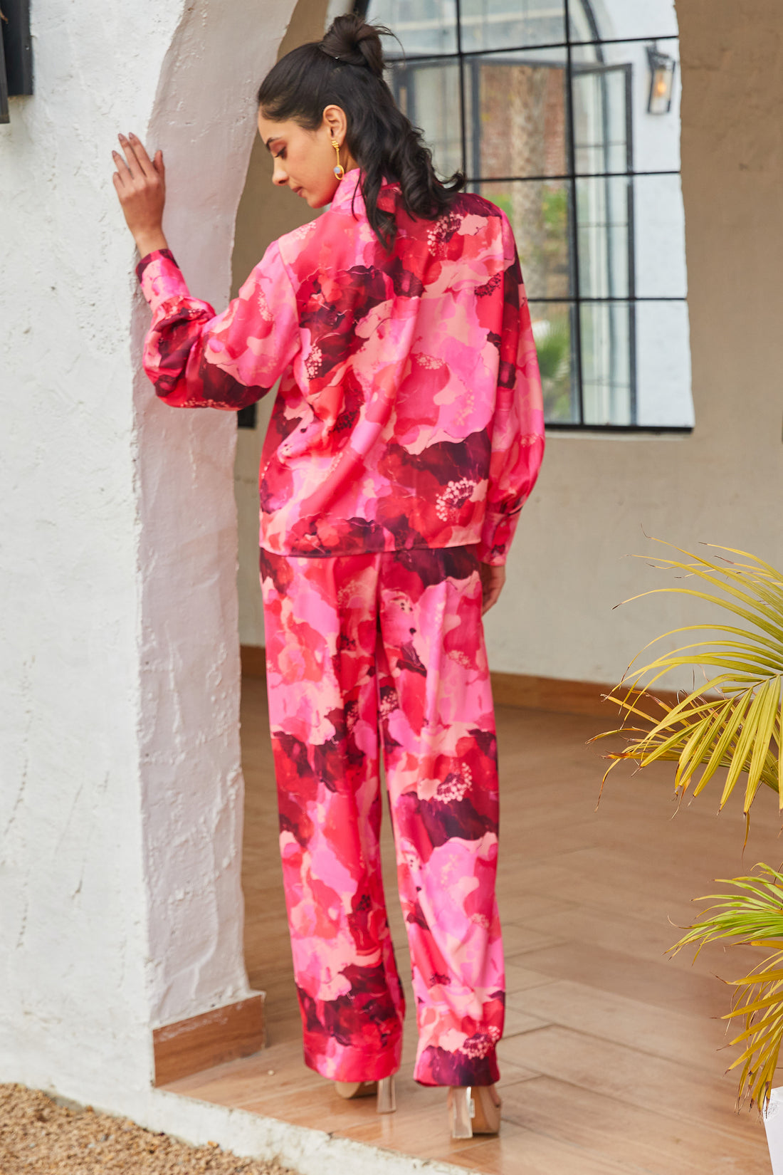 Mala Breezy Co-ord Set with oversized Shirt & Flared Pants