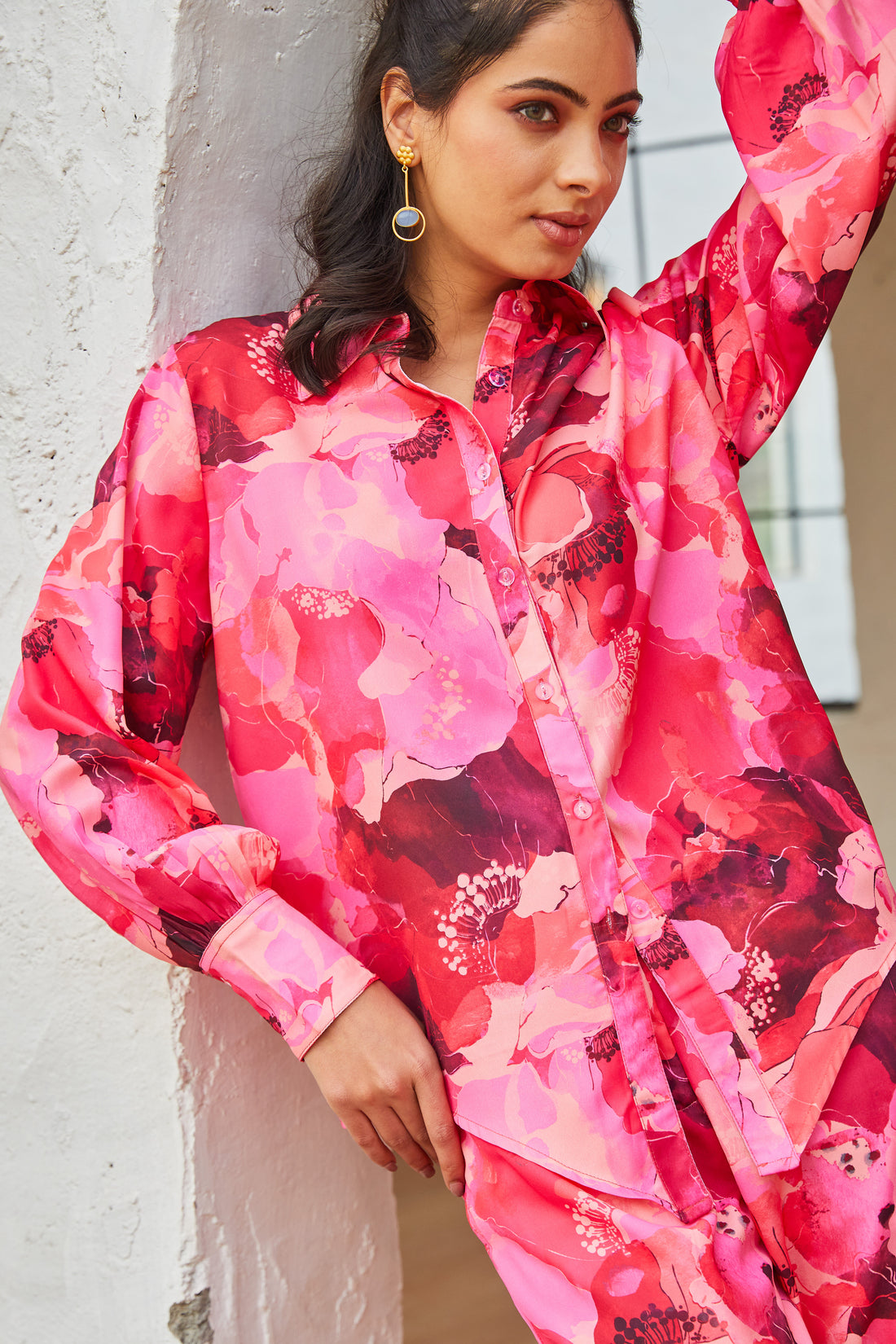 Mala Breezy Co-ord Set with oversized Shirt & Flared Pants