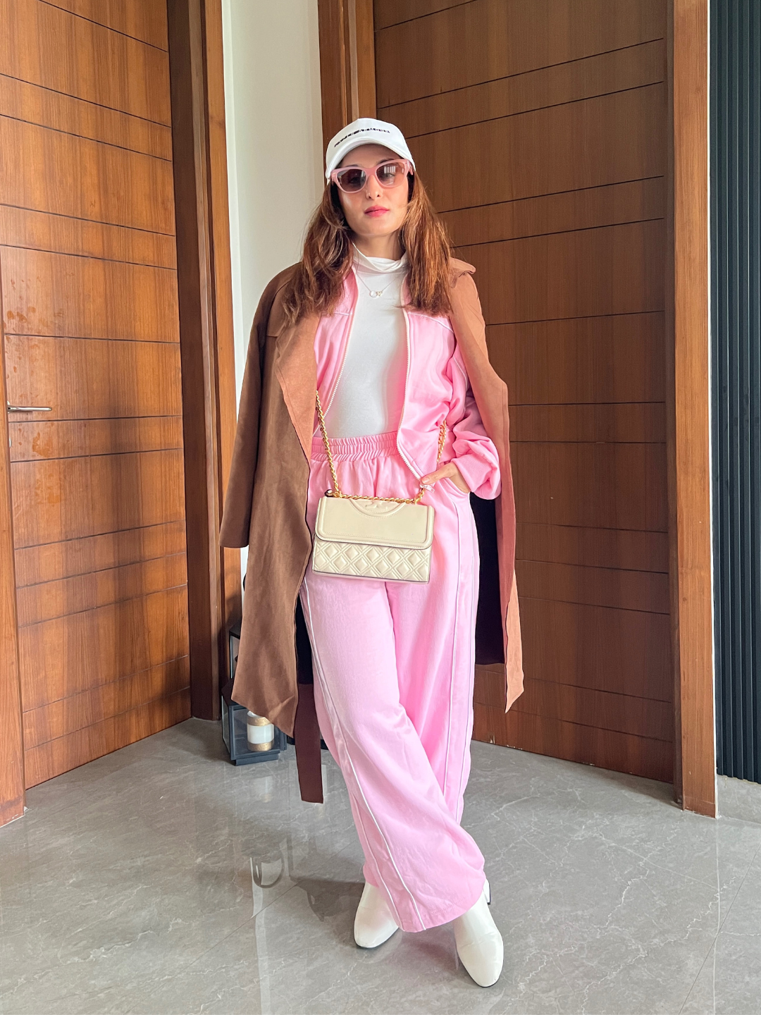 Pink Fleece Jogger Co-ord Set with Over Sized Jacket