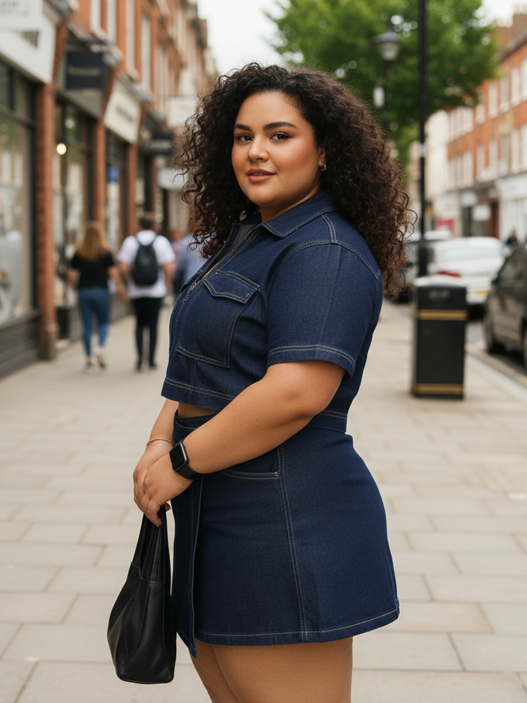 Denim Edge Wrap Skort Set – Curve Story