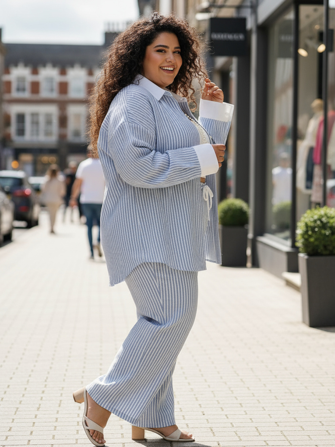 Blue Haze Striped Pajama Set