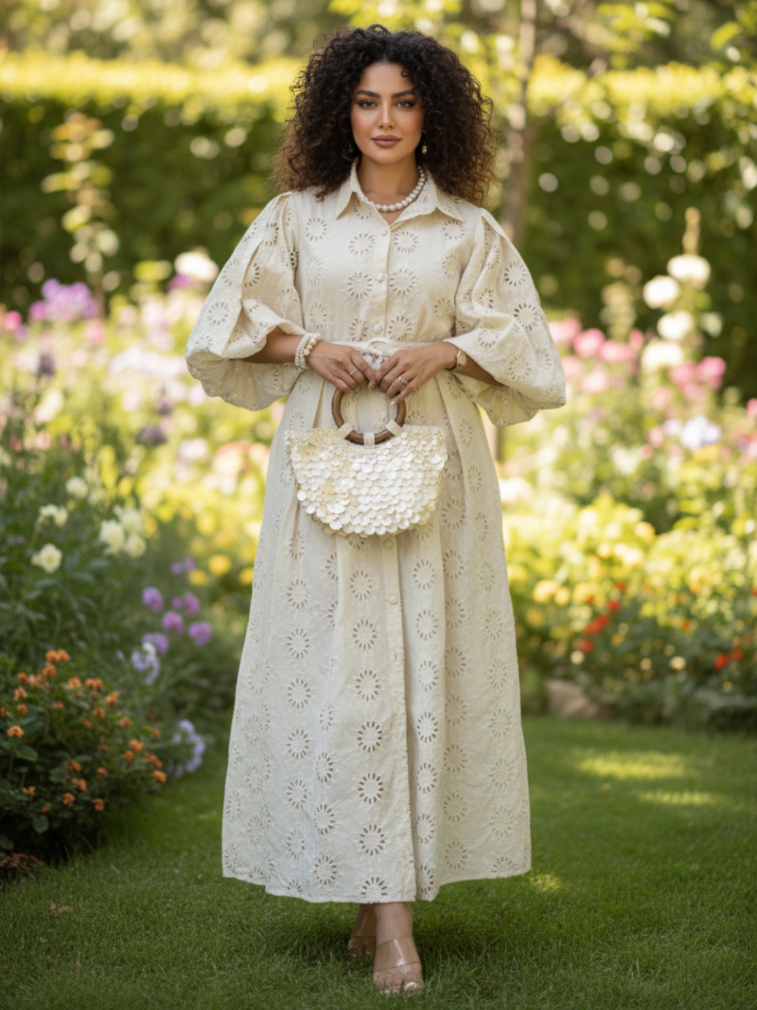 Hakoba Cotton Midi Dress