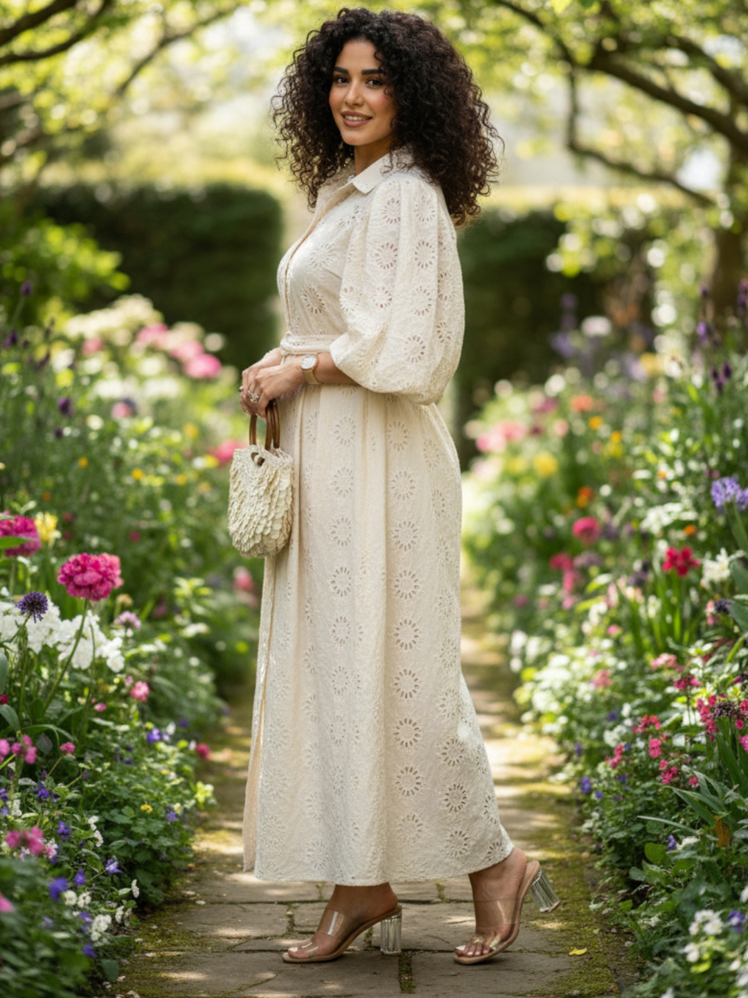 Hakoba Cotton Midi Dress