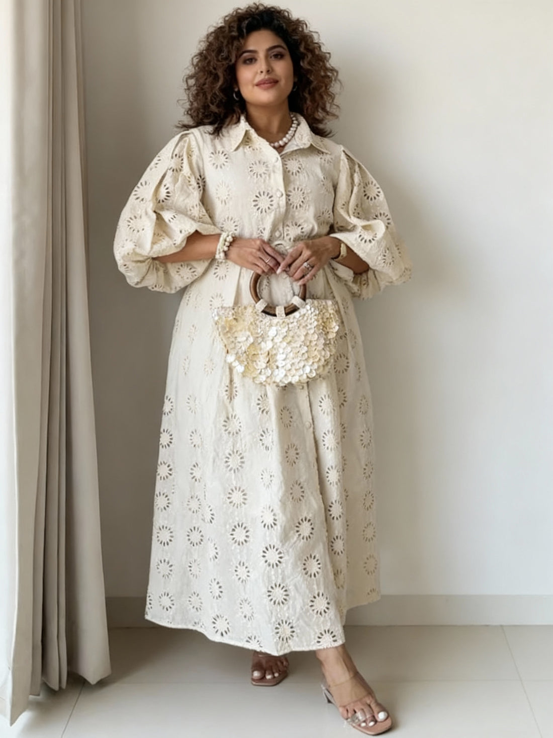 Hakoba Cotton Midi Dress