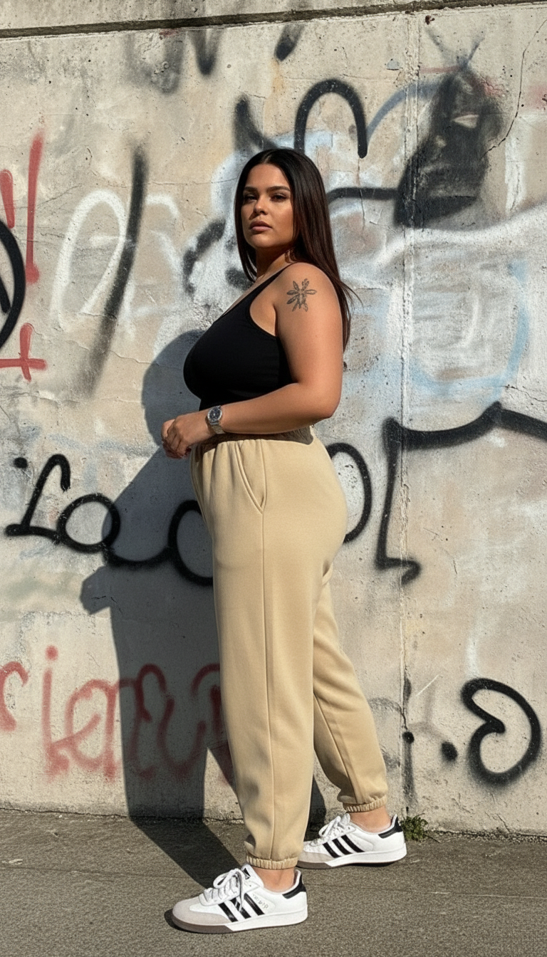 Beige Fleece Joggers