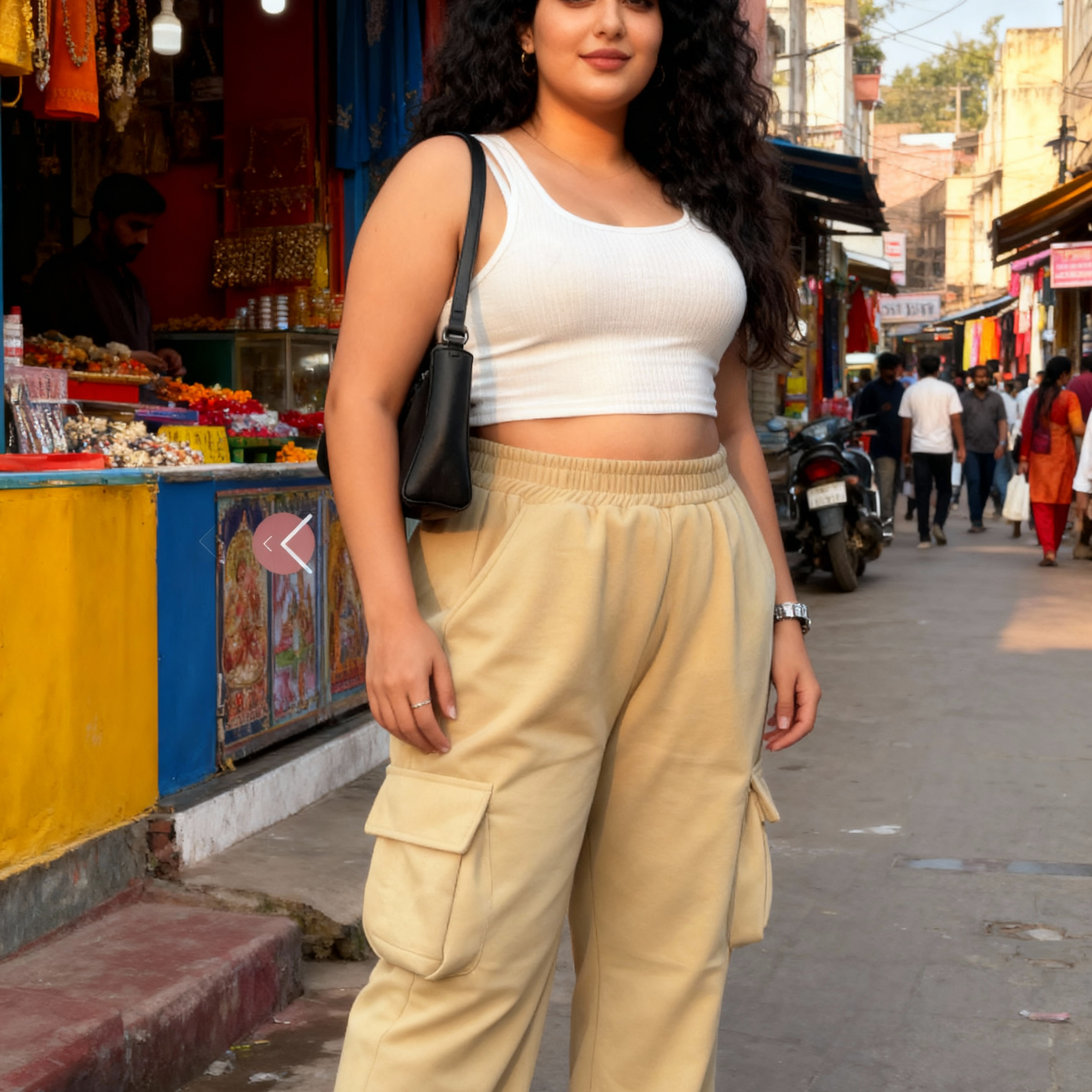 Beige Fleece Pocket Joggers