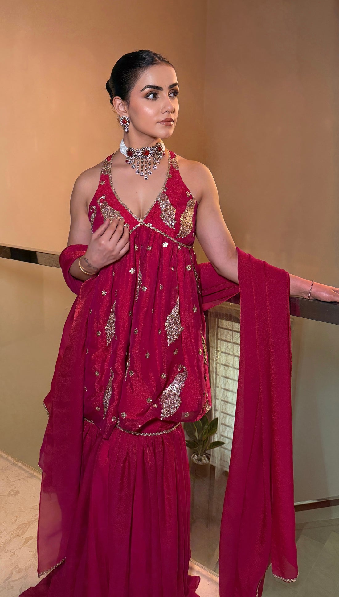 Gulabi Noor  Embroidered Gharara Set