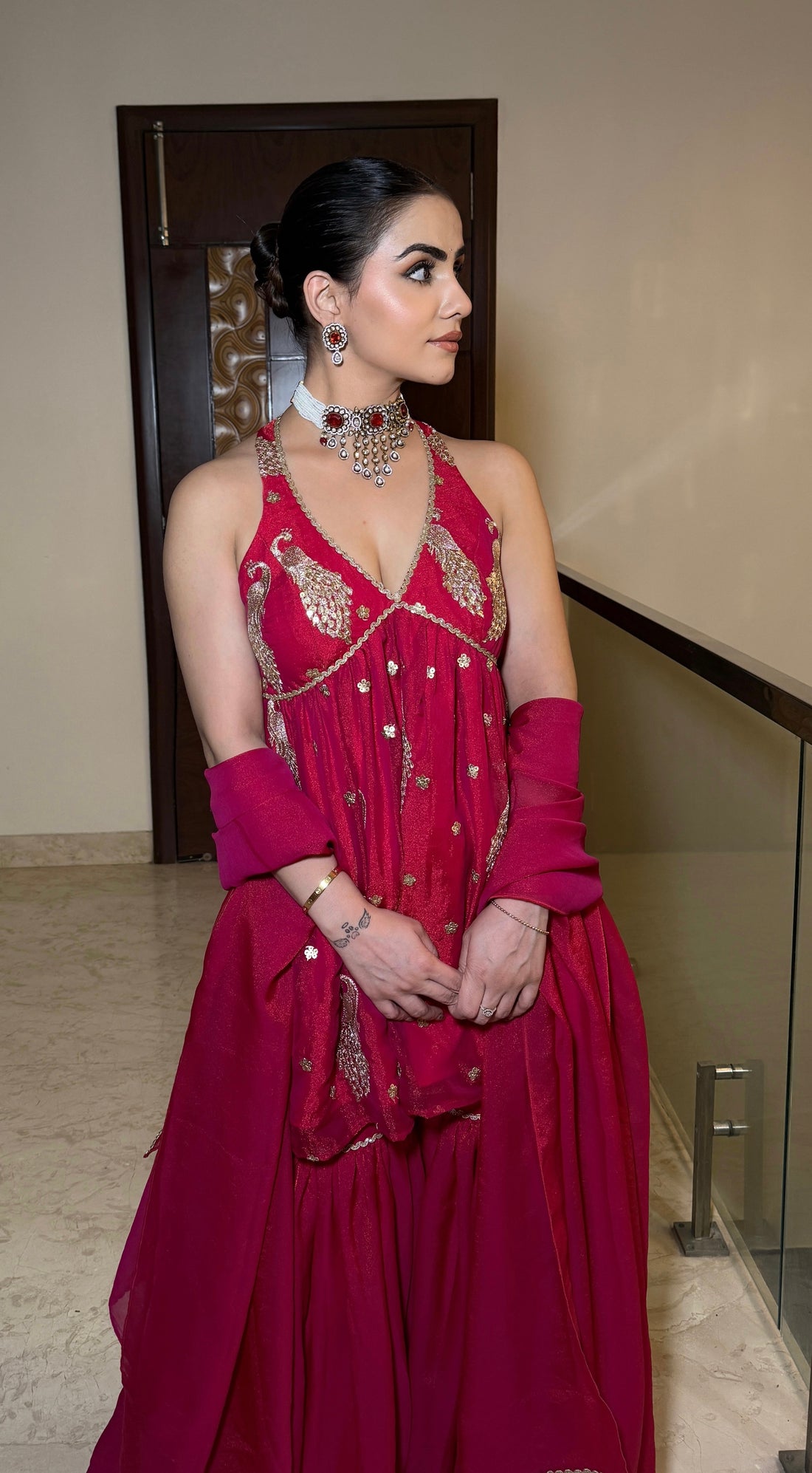 Gulabi Noor  Embroidered Gharara Set
