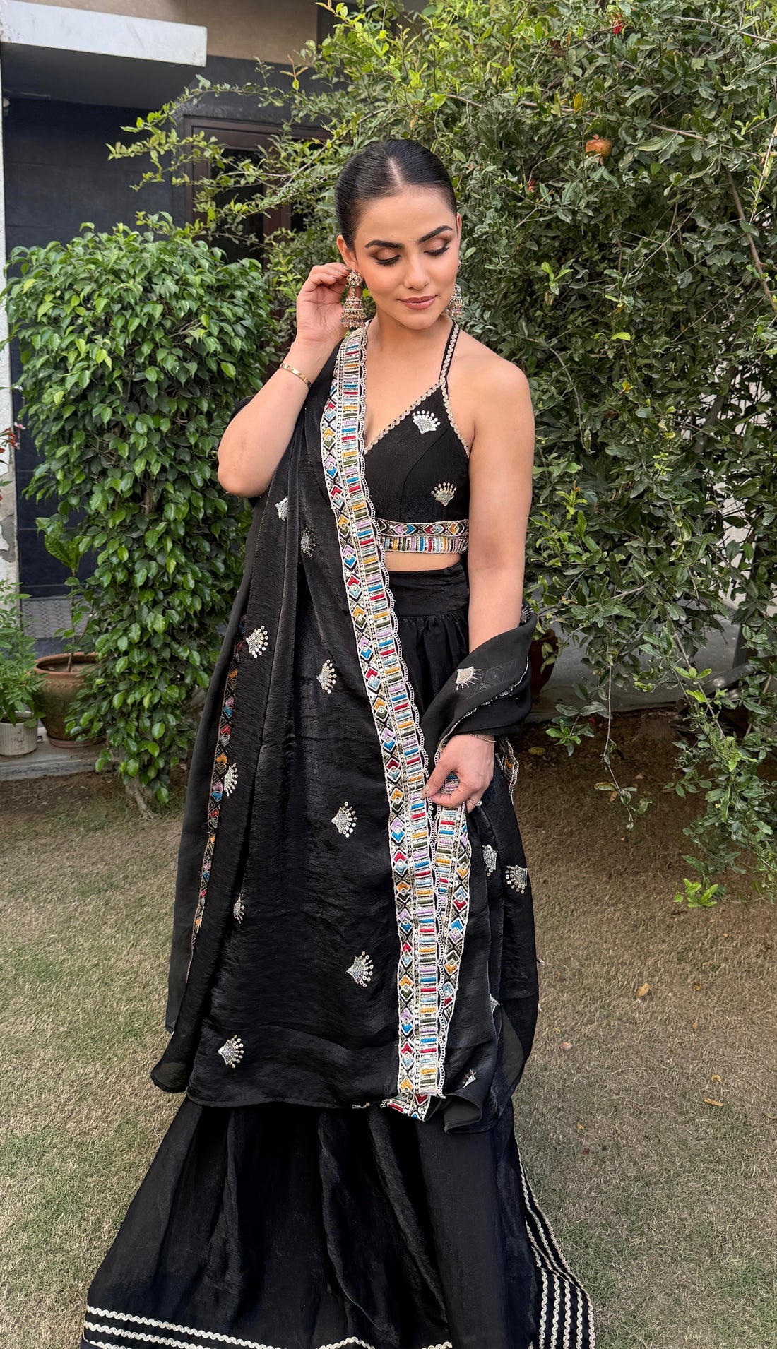 Midnight Enchanté Backless Lehenga Set