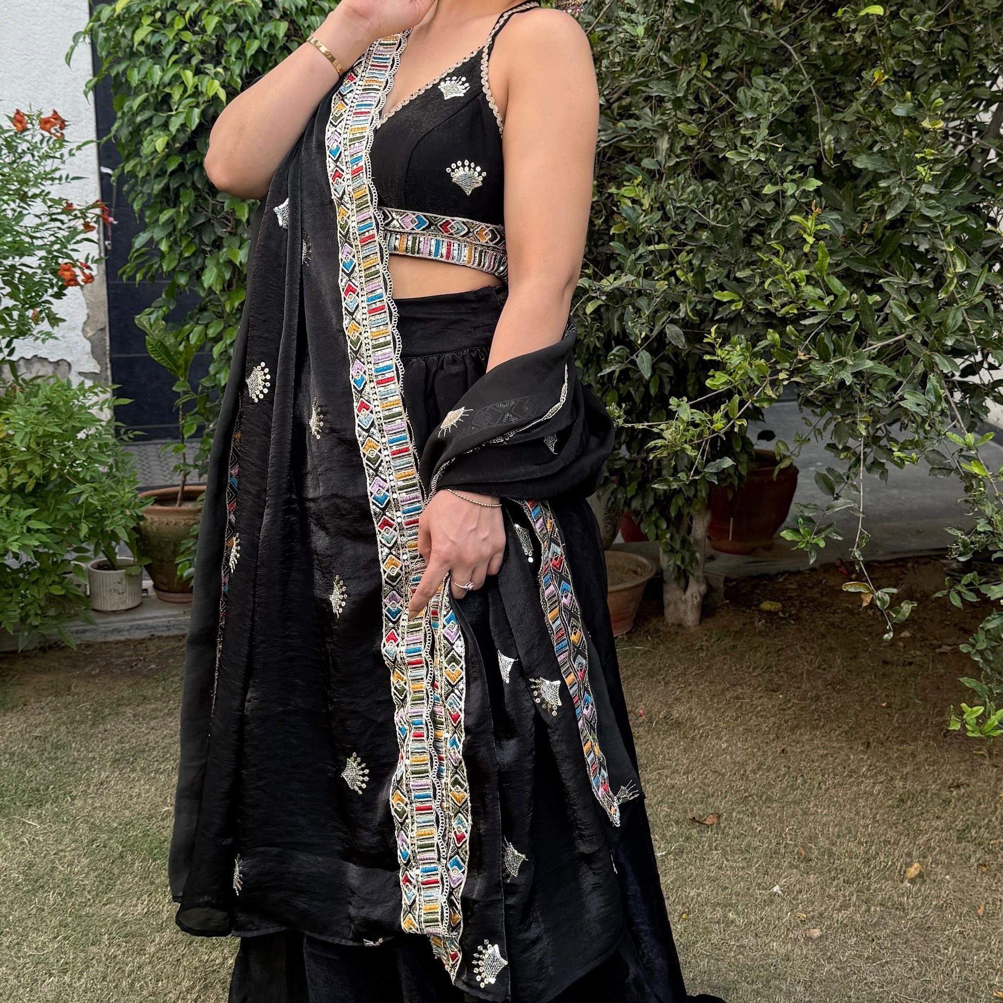 Midnight Enchanté Backless Lehenga Set